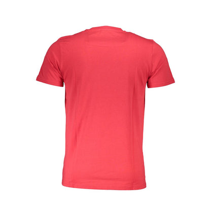 T-Shirt by Cavalli Class for men in cotton red, signature & print showcases a dramatic silhouette, elegantly detailed with a dramatic and for a truly dramatic finish.