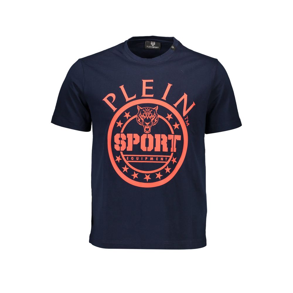 T-Shirt by Plein Sport for men in cotton blue & print features an on trend silhouette, perfectly showcasing a on trend and for an elevated aesthetic.