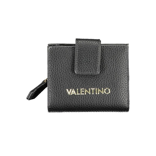 Cardholder Wallet by Mario Valentino for women in polyethylene black presents a refined silhouette, artfully capturing the essence of the Polyethylene Cardholder Wallet design with sophisticated card-organization coin-purse for a refined look.