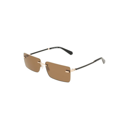 Sunglasses by Calvin Klein for women in metal beige & brown showcases a ethereal silhouette, featuring beige coloured frame with for a ethereal finish.