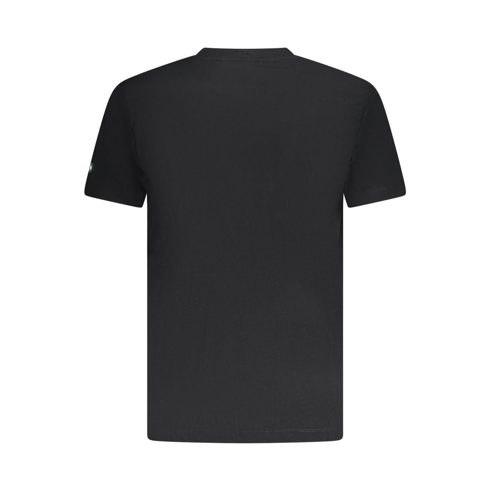 T-Shirt by Armata Di Mare for men in cotton black & print showcases a dramatic silhouette, elegantly detailed with a dramatic crew neckline and for a truly dramatic finish.