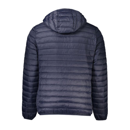Hooded Jacket by Cavalli Class for men in polyamide blue features a smart silhouette, perfectly accentuated by its unique and functional pockets & hooded for a smart finish.