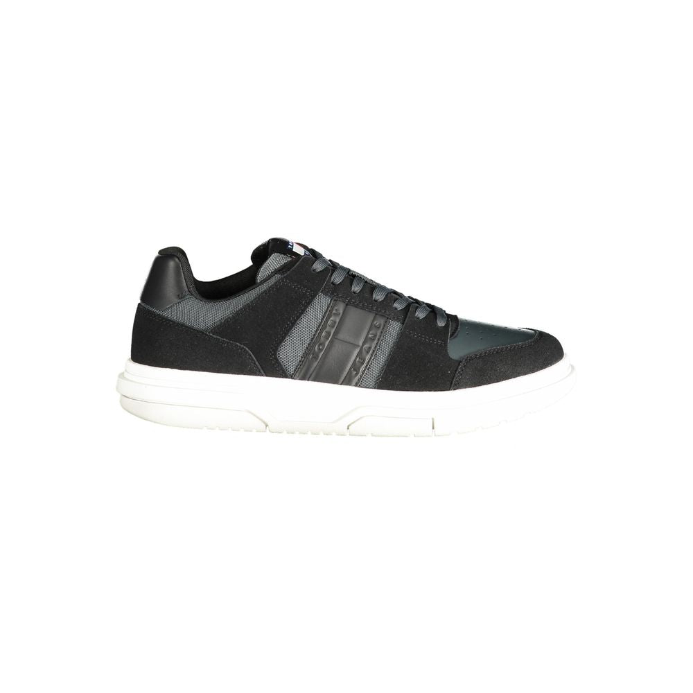 Sneakers by Tommy Hilfiger for men in polyester polyethylene leather black features an opulent silhouette from the Men's Fashion Polyester Polyethylene Leather Sneakers collection, showcasing a signature fashion style with an opulent finish.