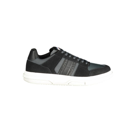 Sneakers by Tommy Hilfiger for men in polyester polyethylene leather black features an opulent silhouette from the Men's Fashion Polyester Polyethylene Leather Sneakers collection, showcasing a signature fashion style with an opulent finish.