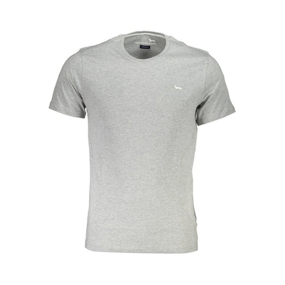 T-Shirt by Harmont & Blaine for men in cotton brown & gray features an edgy silhouette, meticulously detailed with a sophisticated short-sleeve and crew neckline for a truly edgy finish.