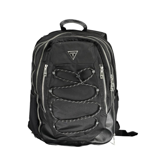 Backpack by Guess Jeans for men in polyamide black features a architectural Polyamide Backpack design with a secure , ample external-pockets & laptop-compartment, and versatile backpack-strap & adjustable-strap for a architectural finish.