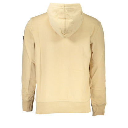 Hooded Sweatshirt Hoodie by Calvin Klein for men in cotton beige features a slouchy chic silhouette, detailed with a slouchy chic and a signature for an elevated aesthetic.