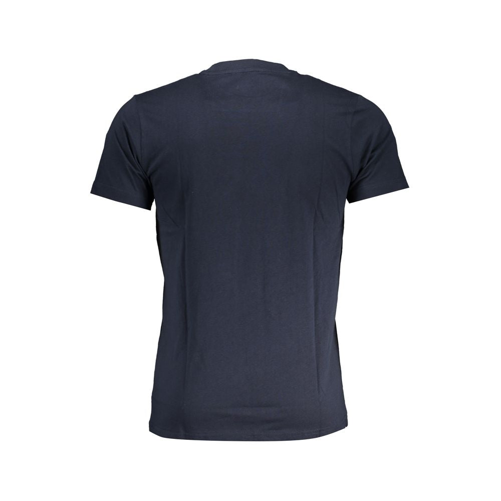 T-Shirt by Cavalli Class for men in cotton blue & print features an edgy silhouette, meticulously detailed with a sophisticated and crew neckline for a truly edgy finish.