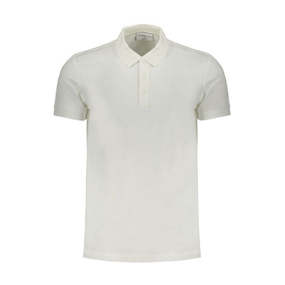 Polo Shirt by Calvin Klein for men in cotton white & print presents a distinguished silhouette, showcasing a sophisticated and distinguished for a truly distinguished finish.