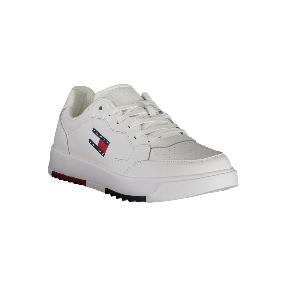 Sneakers by Tommy Hilfiger for men in polyester polyethylene leather white & print features a sumptuous design, perfectly showcasing the sumptuous casual style of this Men's Casual Polyester Polyethylene Leather Sneakers.