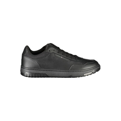 Athletic Sneakers Tommy Hilfiger men leather black & print featuring a avant-garde Men's Athletic Leather Sneakers design with a avant-garde athletic style for a refined finish.
