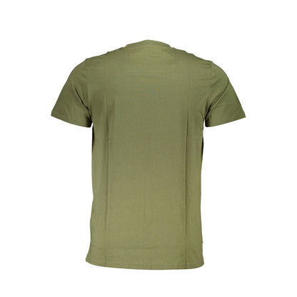 T-Shirt by Cavalli Class for men in cotton green & print showcases a dramatic silhouette, elegantly detailed with a dramatic and for a truly dramatic finish.