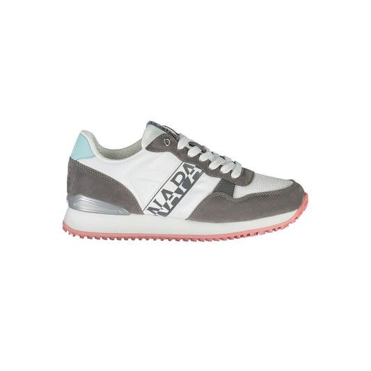 Sneakers by Napapijri for women in polyester & polyethylene white features an sumptuous silhouette, showcasing the premium Women's Fashion Polyester & Polyethylene Sneakers in a sumptuous fashion style that offers a sumptuous finish for refined style.