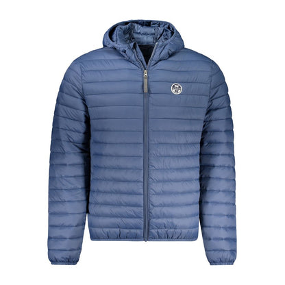 Hooded Jacket by North Sails for men in polyamide blue showcases a enveloping silhouette, artfully detailed with a enveloping hooded neckline and premium pockets & hooded for a truly enveloping finish.