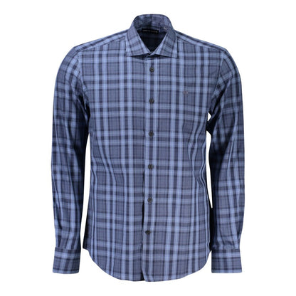 Shirt by North Sails for men in cotton light-blue & tartan showcases a sleek silhouette, elegantly detailed with a sleek and long-sleeve for a sleek finish.