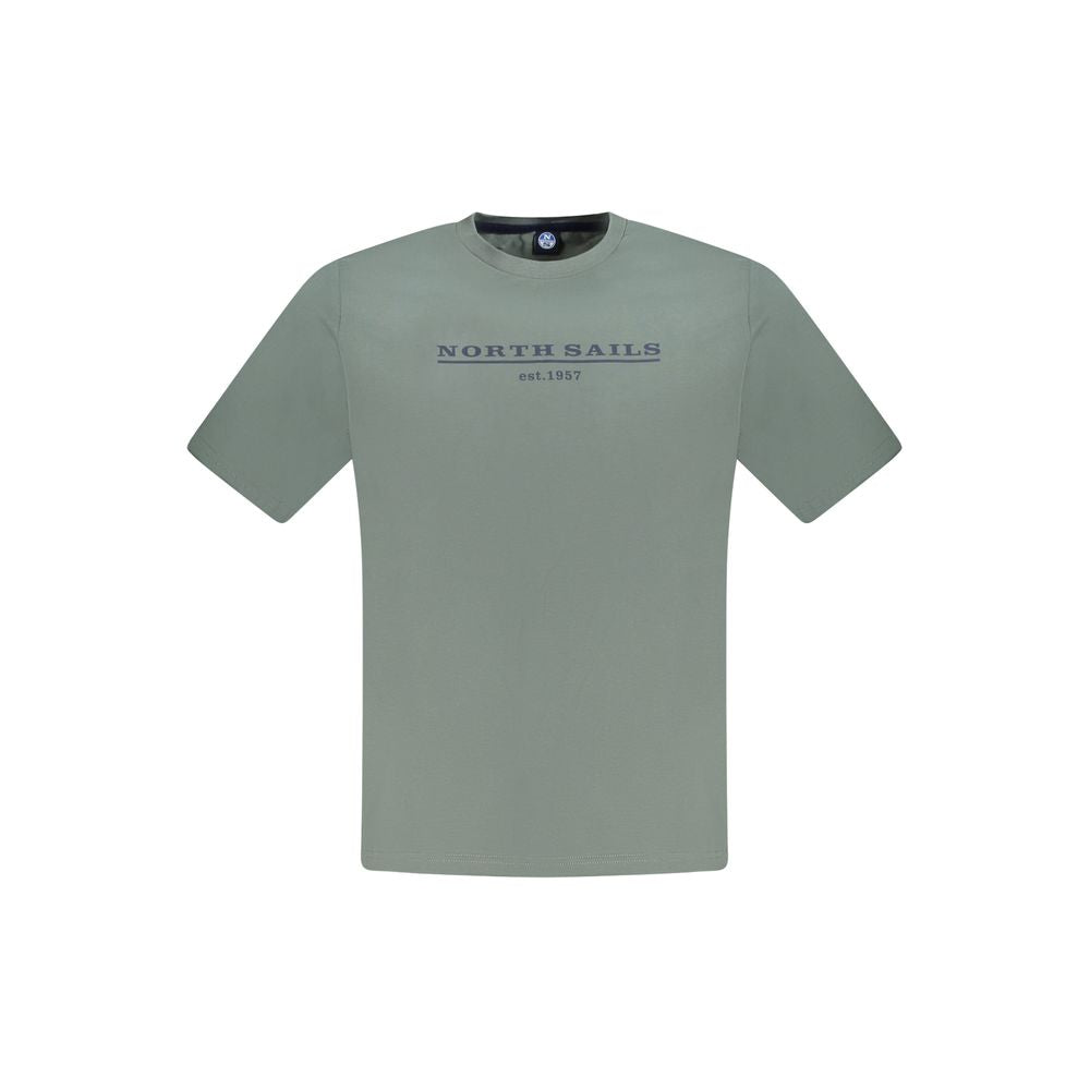 T-Shirt by North Sails for men in cotton green & print features an edgy silhouette, meticulously detailed with a sophisticated short-sleeve and crew neckline for a truly edgy finish.
