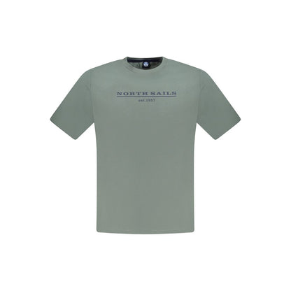 T-Shirt by North Sails for men in cotton green & print features an edgy silhouette, meticulously detailed with a sophisticated short-sleeve and crew neckline for a truly edgy finish.
