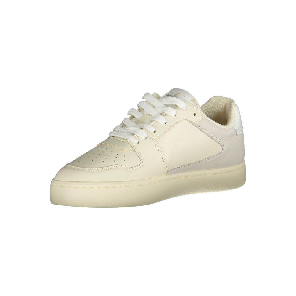 Sneakers by Calvin Klein for men in polyester polyethylene leather gray & white features an opulent silhouette from the Men's Fashion Polyester Polyethylene Leather Sneakers collection, showcasing a signature fashion style with an opulent finish.
