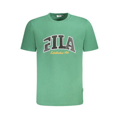 T-Shirt by Fila for men in cotton green & print showcases a chic silhouette, artfully detailed with a chic and for a chic finish.