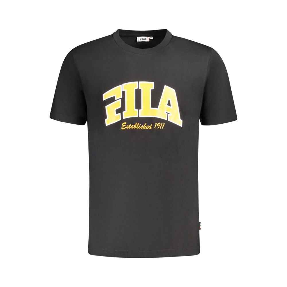 T-Shirt by Fila for men in cotton black & print showcases a fashionable silhouette, elegantly detailed with a fashionable and for a sophisticated, high-fashion look.
