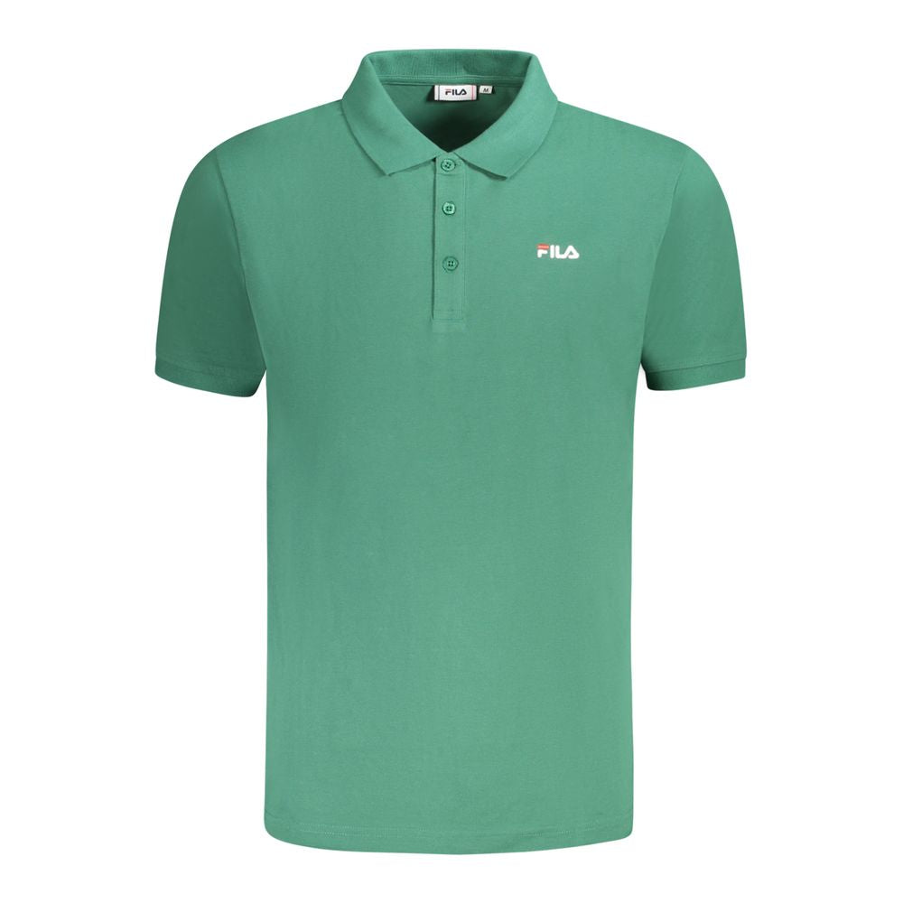Polo Shirt by Fila for men in cotton green presents a sleek silhouette, featuring a refined and for a sleek finish.