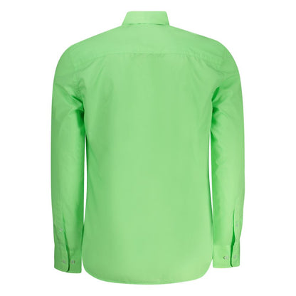 Shirt by North Sails for men in cotton green showcases a sleek silhouette, elegantly detailed with a sleek and for a sleek finish.