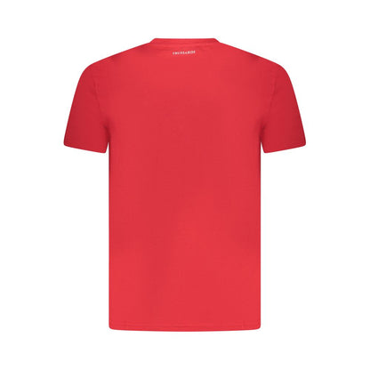 T-Shirt by Trussardi for men in cotton red & print showcases a chic silhouette, artfully detailed with a chic crew neckline and for a chic finish.