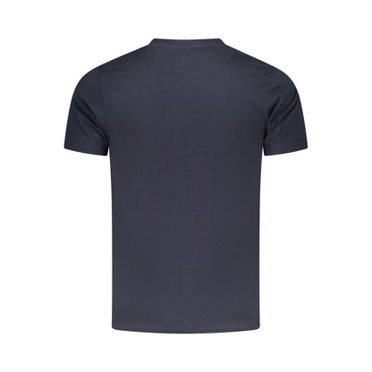 T-Shirt by Cavalli Class for men in cotton blue & print features an edgy silhouette, meticulously detailed with a sophisticated and crew neckline for a truly edgy finish.
