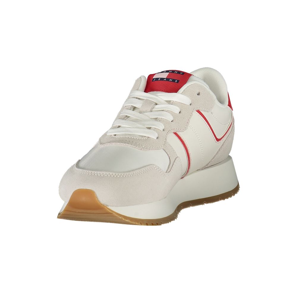 Sneakers by Tommy Hilfiger for women in polyester polyethylene leather red & signature features an sumptuous design from the Women's Fashion Polyester Polyethylene Leather Sneakers collection, highlighting a sumptuous fashion style for a premium, high-fashion look.