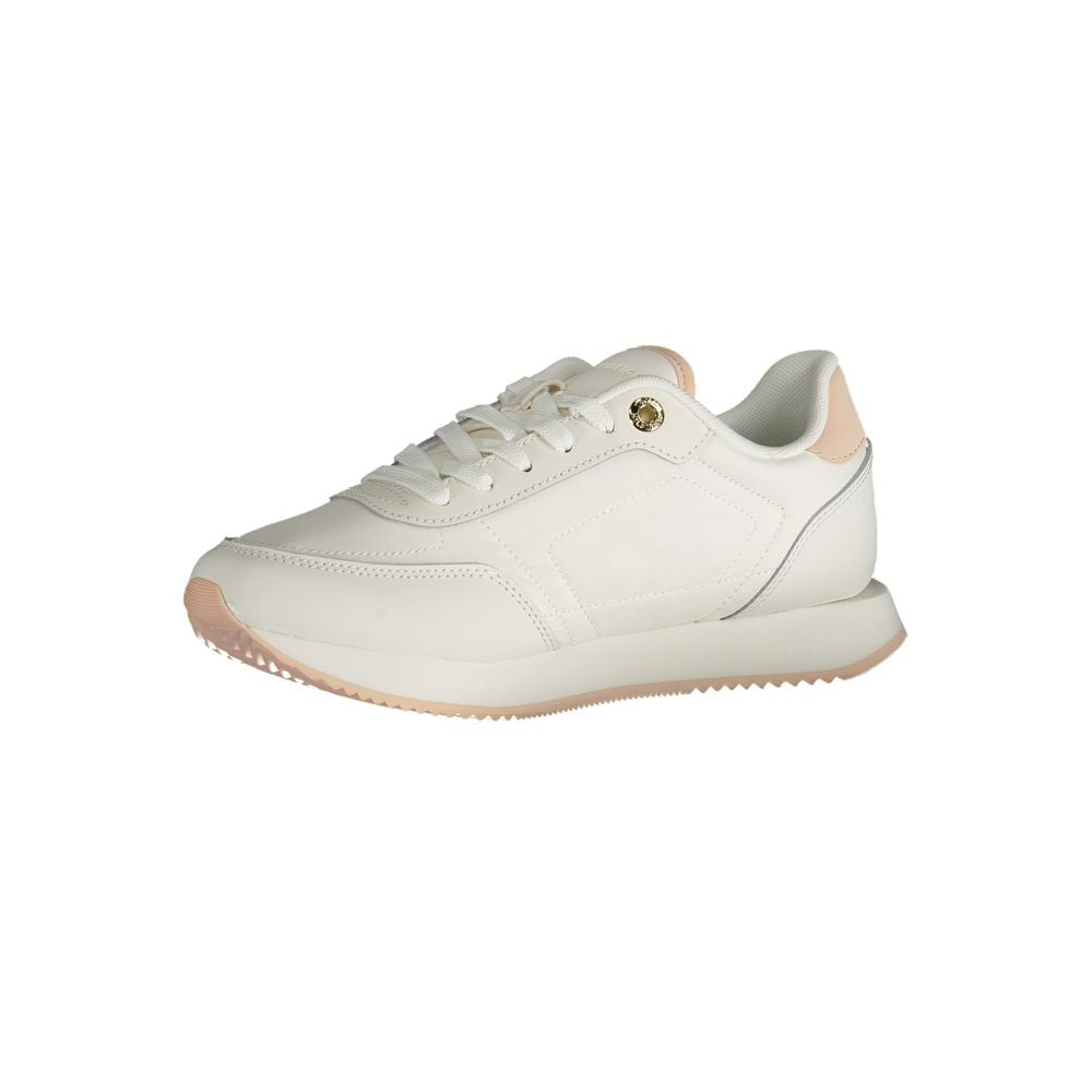 Sneakers by Tommy Hilfiger for women in polyester white features a sumptuous design, perfectly showcasing the sumptuous fashion style of this Women's Fashion Polyester Sneakers.