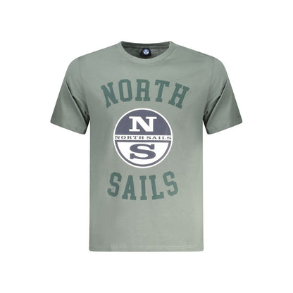 T-Shirt by North Sails for men in cotton green & print features an edgy silhouette, meticulously detailed with a sophisticated short-sleeve and crew neckline for a truly edgy finish.