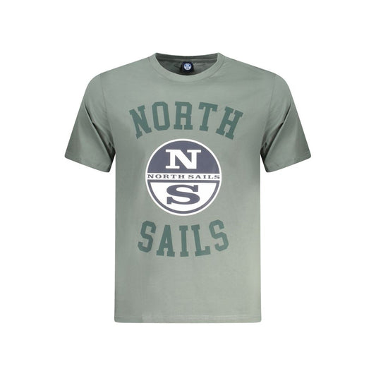 T-Shirt by North Sails for men in cotton green & print features an edgy silhouette, meticulously detailed with a sophisticated short-sleeve and crew neckline for a truly edgy finish.