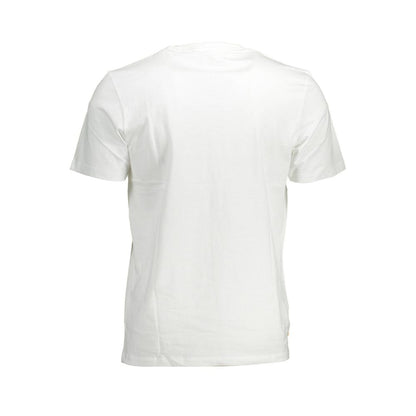 T-Shirt by Timberland for men in organic cotton white & print features a plush silhouette, showcasing a sophisticated crew neckline and for a truly plush finish.