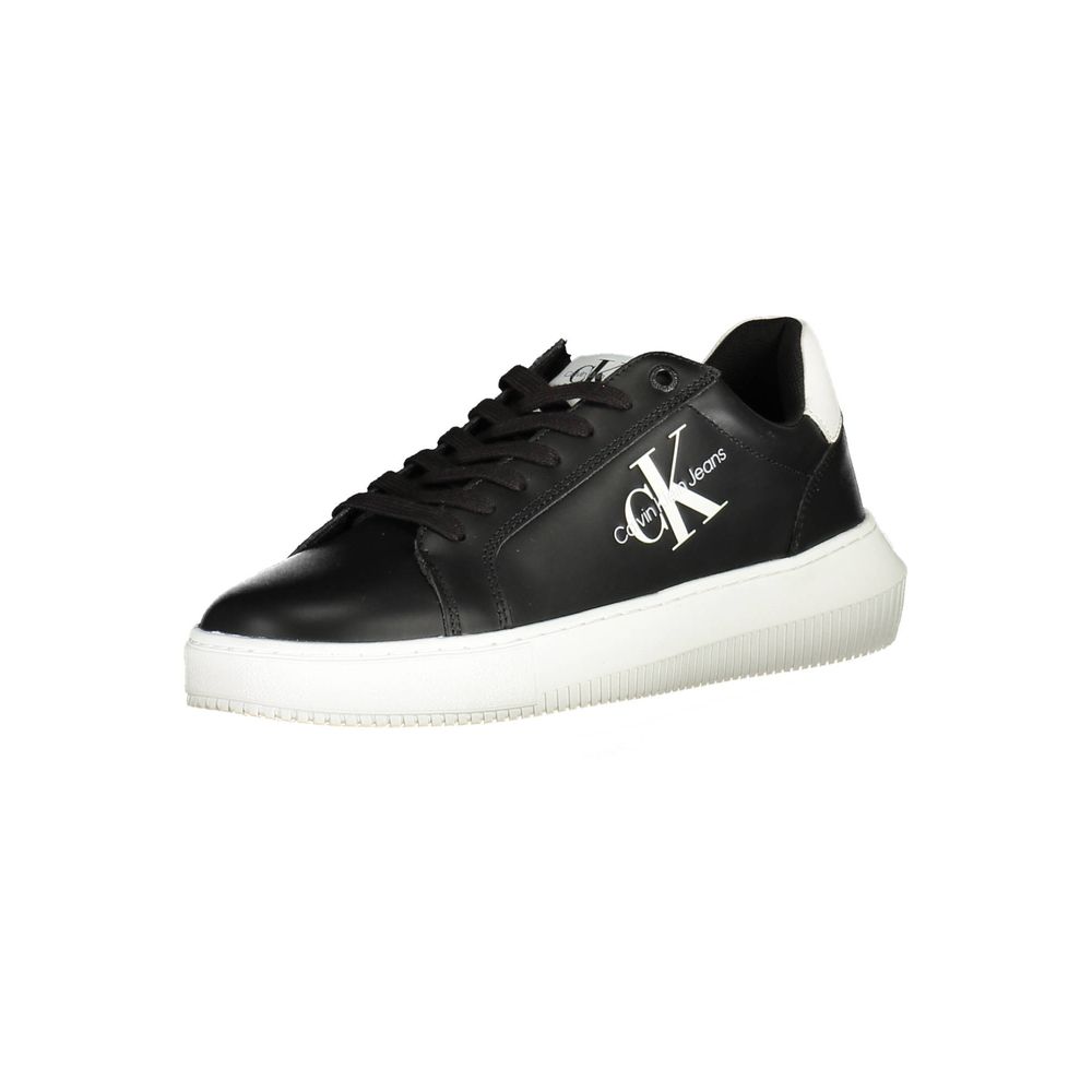 Athletic Sneakers Calvin Klein men polyester polyethylene leather black, signature & print featuring a avant-garde Men's Athletic Polyester Polyethylene Leather Sneakers design with a avant-garde athletic style for a refined finish.