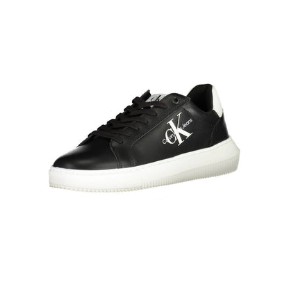 Athletic Sneakers Calvin Klein men polyester polyethylene leather black, signature & print featuring a avant-garde Men's Athletic Polyester Polyethylene Leather Sneakers design with a avant-garde athletic style for a refined finish.