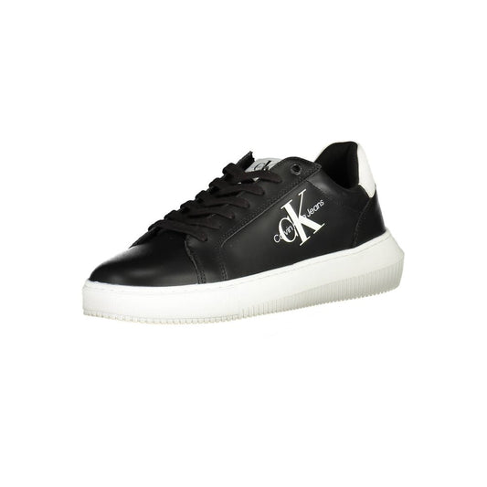 Athletic Sneakers Calvin Klein men polyester polyethylene leather black, signature & print featuring a avant-garde Men's Athletic Polyester Polyethylene Leather Sneakers design with a avant-garde athletic style for a refined finish.