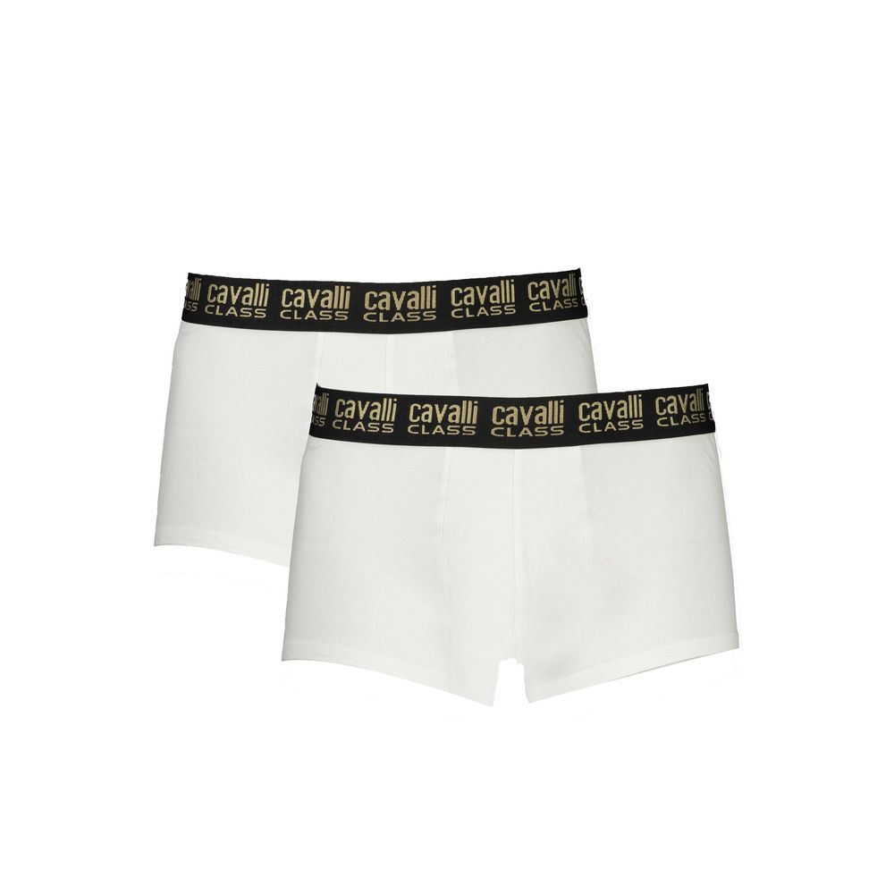 Underwear Boxer Briefs by Cavalli Class for men in stretch cotton plush white & print features an nuanced fit showcasing the premium comfort and style of the Aren Men's Stretch Cotton Plush Underwear Boxer Briefs collection.