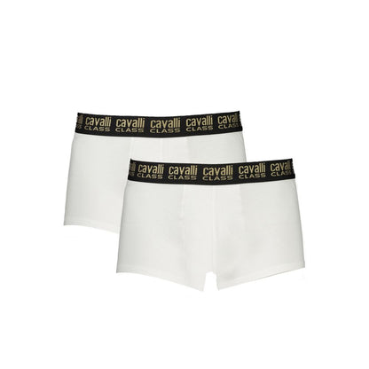 Underwear Boxer Briefs by Cavalli Class for men in stretch cotton plush white & print features an nuanced fit showcasing the premium comfort and style of the Aren Men's Stretch Cotton Plush Underwear Boxer Briefs collection.