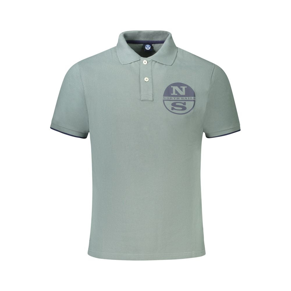 Polo Shirt by North Sails for men in cotton green presents a crisp silhouette, artfully detailed with a crisp short-sleeve and crisp .