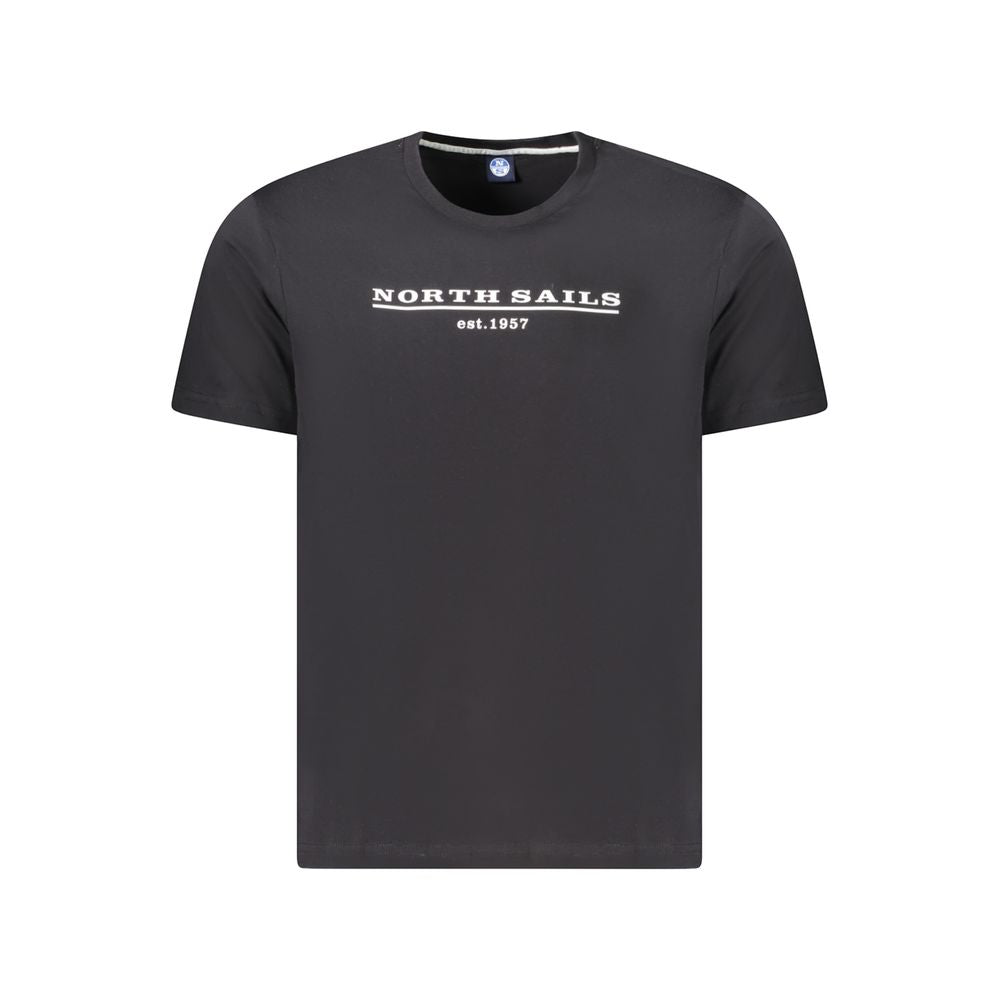 T-Shirt by North Sails for men in cotton black & print showcases a unassuming silhouette, artfully detailed with a refined crew neckline and unassuming short-sleeve for a sophisticated, contemporary look.