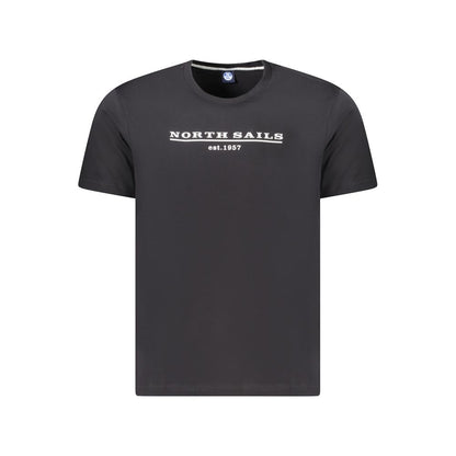 T-Shirt by North Sails for men in cotton black & print showcases a unassuming silhouette, artfully detailed with a refined crew neckline and unassuming short-sleeve for a sophisticated, contemporary look.
