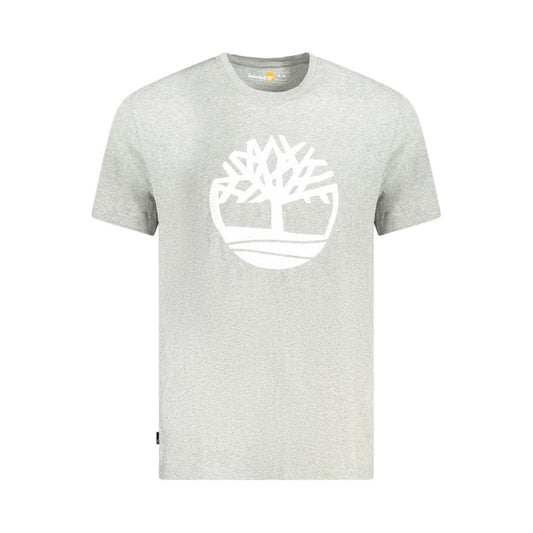 T-Shirt by Timberland for men in cotton brown, gray & print features an edgy silhouette, meticulously detailed with a sophisticated short-sleeve and crew neckline for a truly edgy finish.