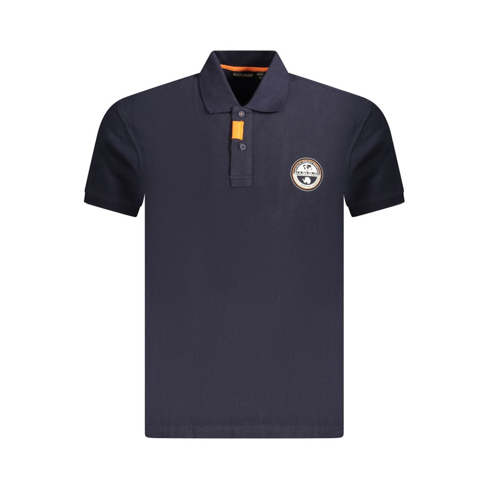 Polo Shirt by Napapijri for men in cotton blue, signature & print presents a distinguished silhouette, showcasing a sophisticated and distinguished short-sleeve for a truly distinguished finish.