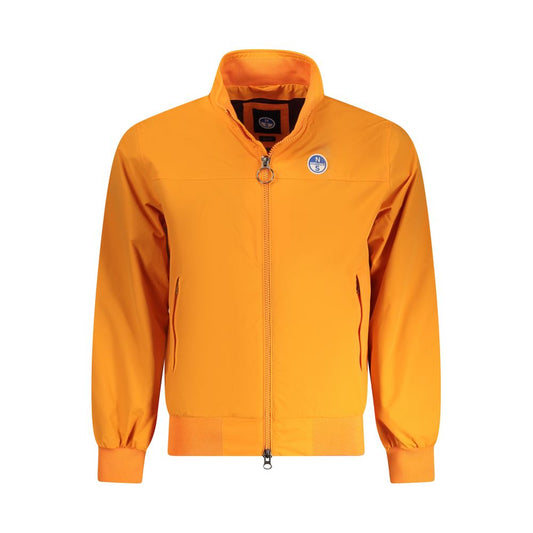 Bomber Jacket by North Sails for men in stretch polyamide cotton orange & white features a city-ready silhouette, detailed with breathable-design and a city-ready .