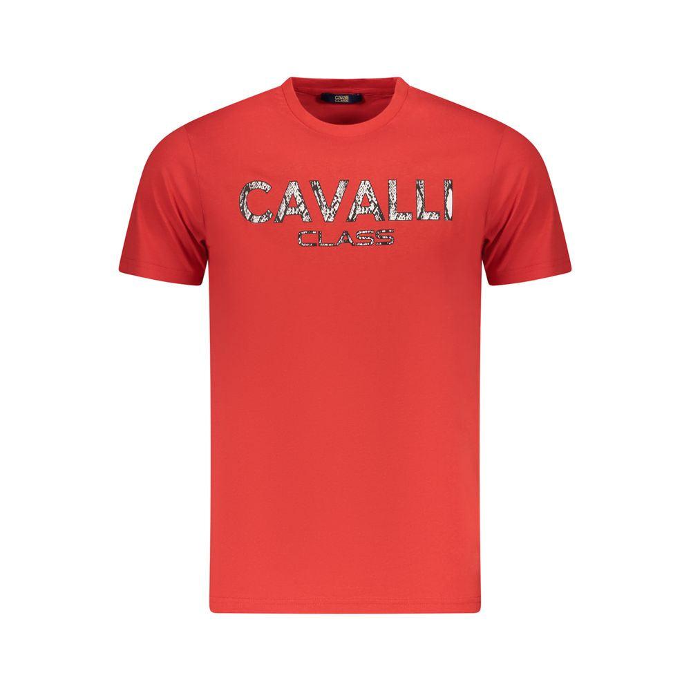 This Polo Shirt by Cavalli Class for men in denim cotton red & print presents a flawless silhouette, showcasing flawless short-sleeve detailing and a refined crew neckline for a truly flawless aesthetic.