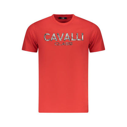 This Polo Shirt by Cavalli Class for men in denim cotton red & print presents a flawless silhouette, showcasing flawless short-sleeve detailing and a refined crew neckline for a truly flawless aesthetic.