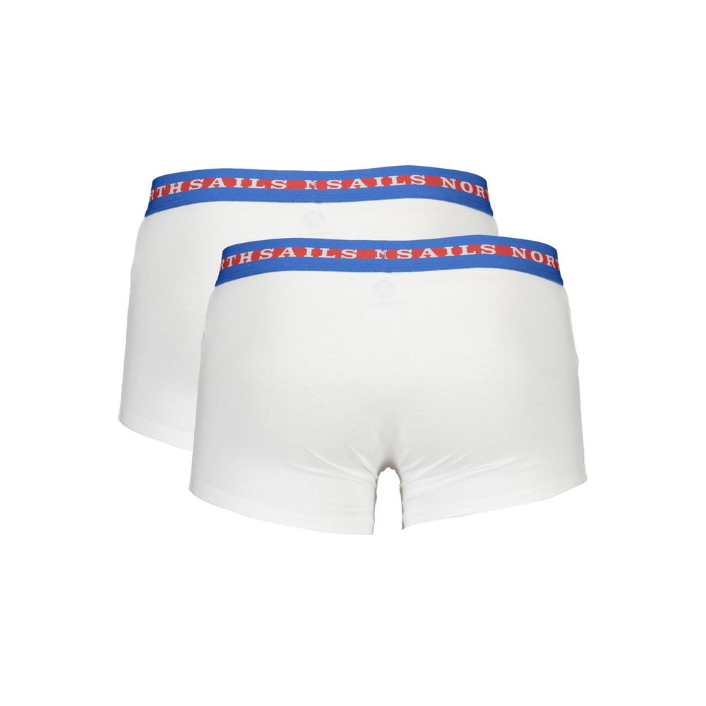 North Sails Men's Stretch Cotton Underwear Boxer Briefs - White