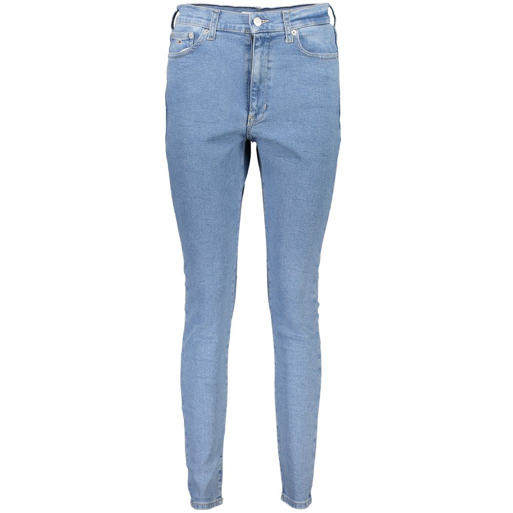 Jeans by Tommy Hilfiger for women in stretch denim cotton azzurro features an sophisticated and skinny with a precise long, creating a sophisticated and sophisticated silhouette.