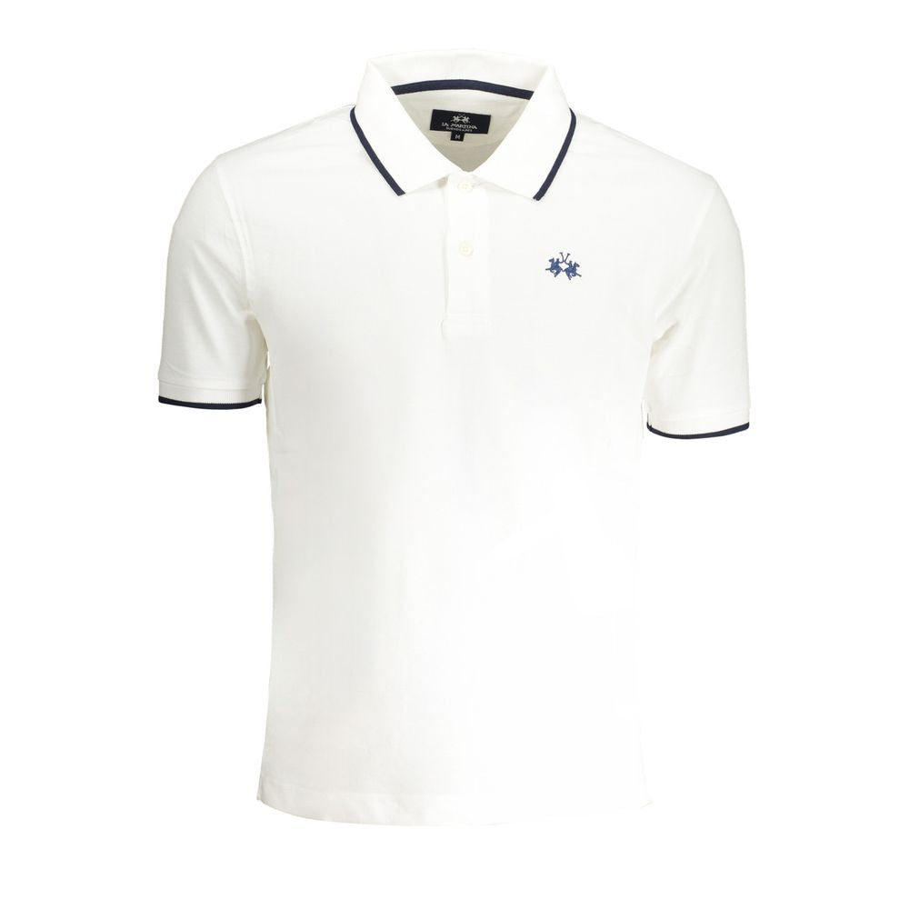 Polo Shirt by La Martina for men in cotton white showcases a enviable silhouette, featuring a refined and short-sleeve for a enviable finish.