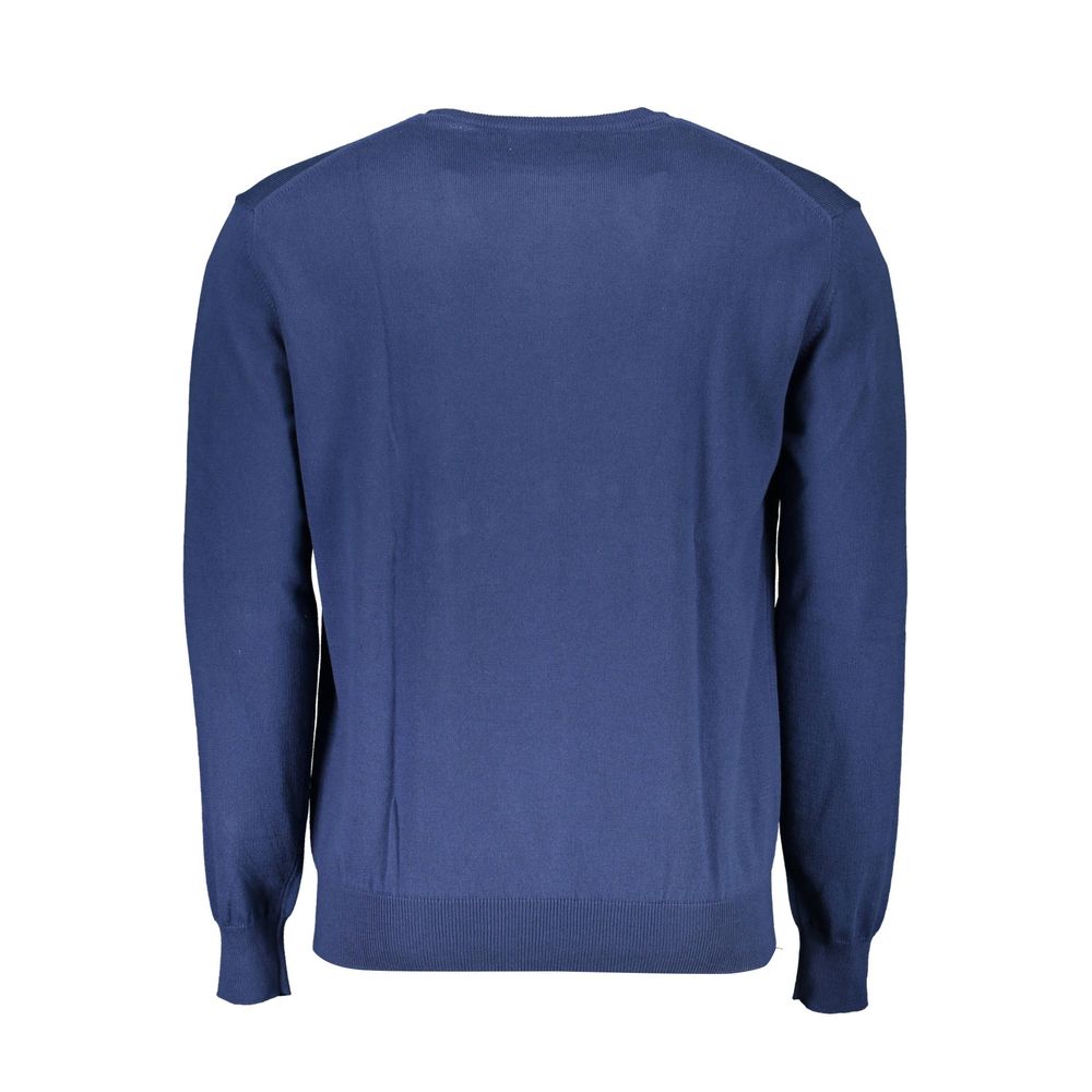 Sweater by La Martina for men in cotton blue showcases a downtown chic silhouette, artfully finished with a downtown chic crew neckline and for a sophisticated, high-end look.